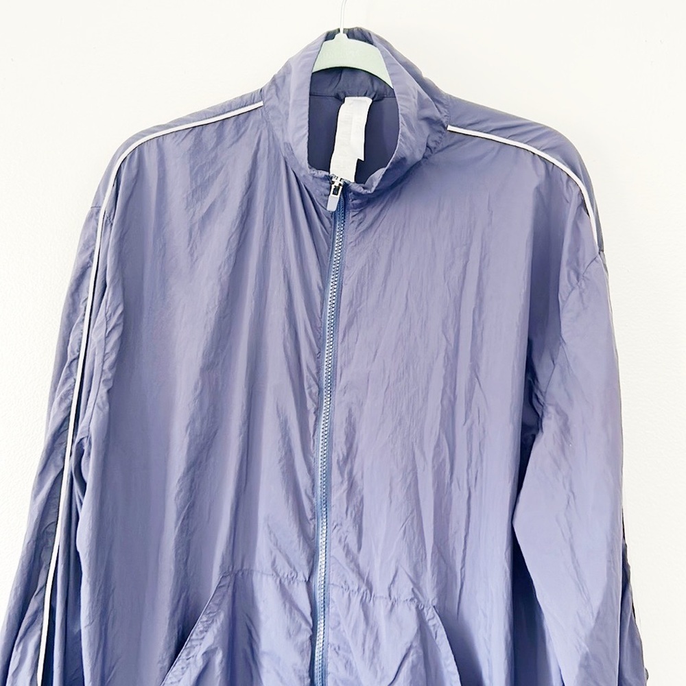 Fabletics Navy White Trim Shell Zip Through Overs… - image 2